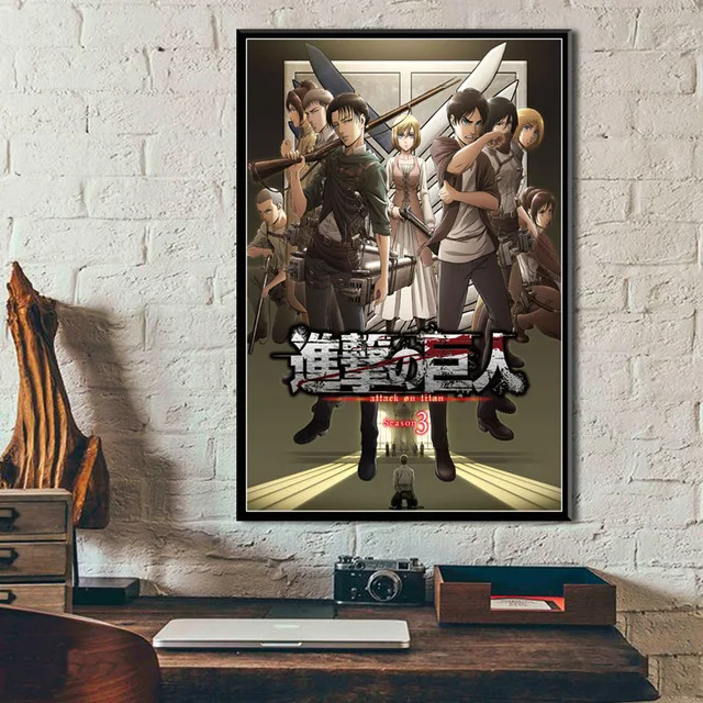Холст настенное искусство атака на Титанов новый сезон 3 Аниме принты постер