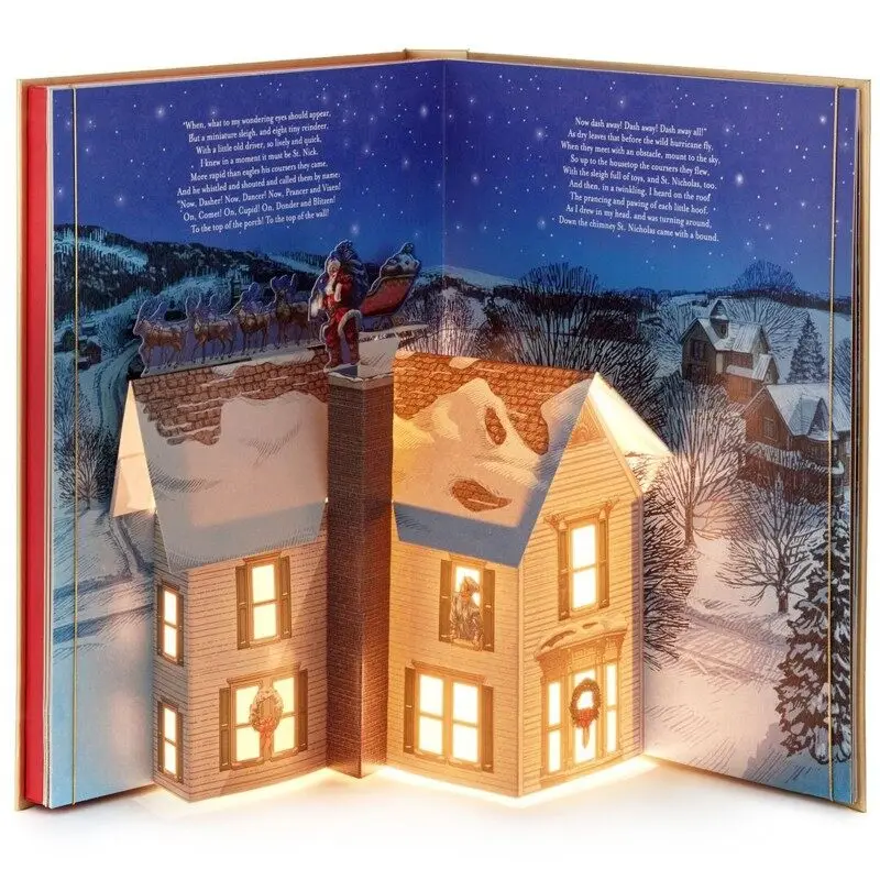 

Christmas Eve Pop-up Book, Christmas 3D Luminous Music Book, Music Story Book With Illustrations, Children's New Year Gifts