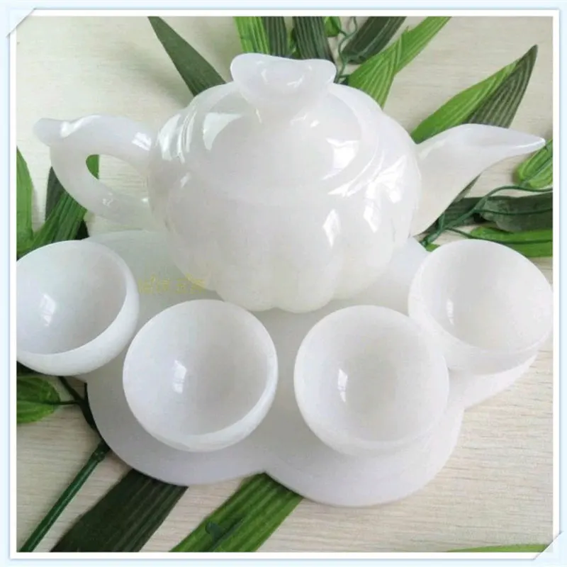 Натуральный белый нефритовый чайный сервиз фарфоровый горшок чайная чашка для