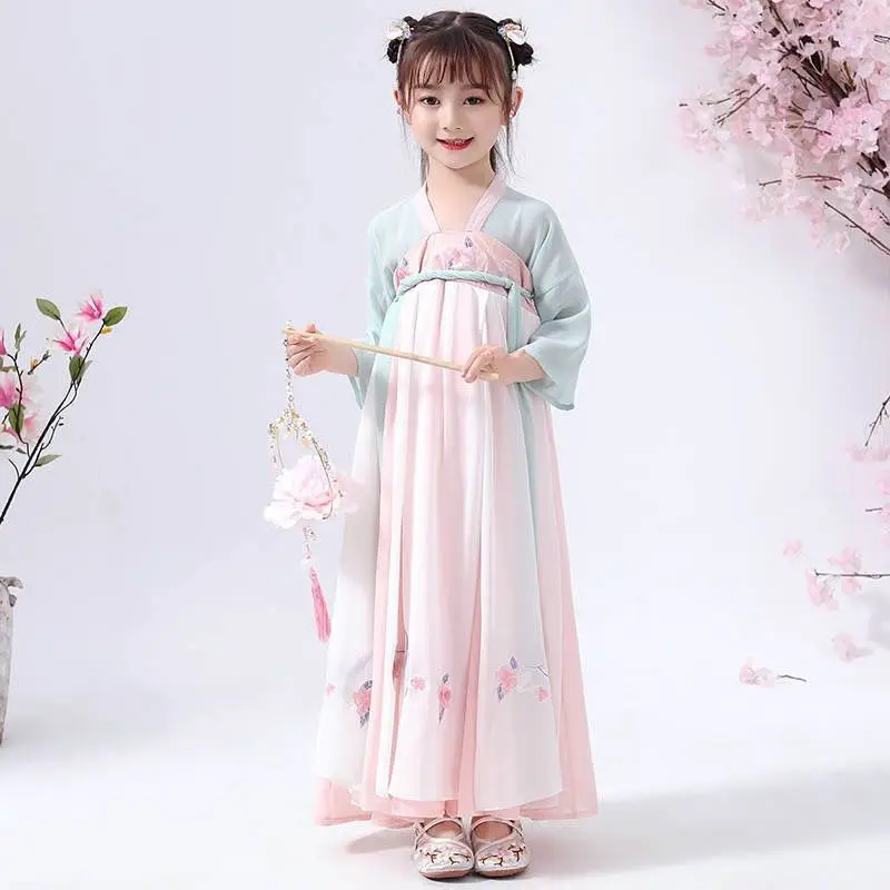 Костюм ханьфу Тан для девочек летний детский костюм феи в китайском стиле