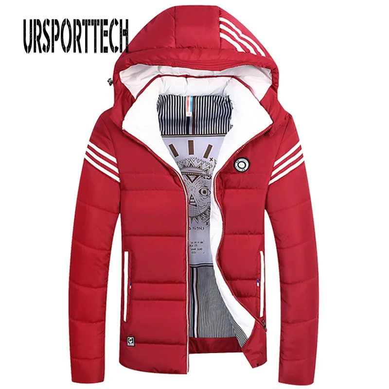Мужская зимняя куртка со съемной шапкой теплая на хлопковом наполнителе мужские