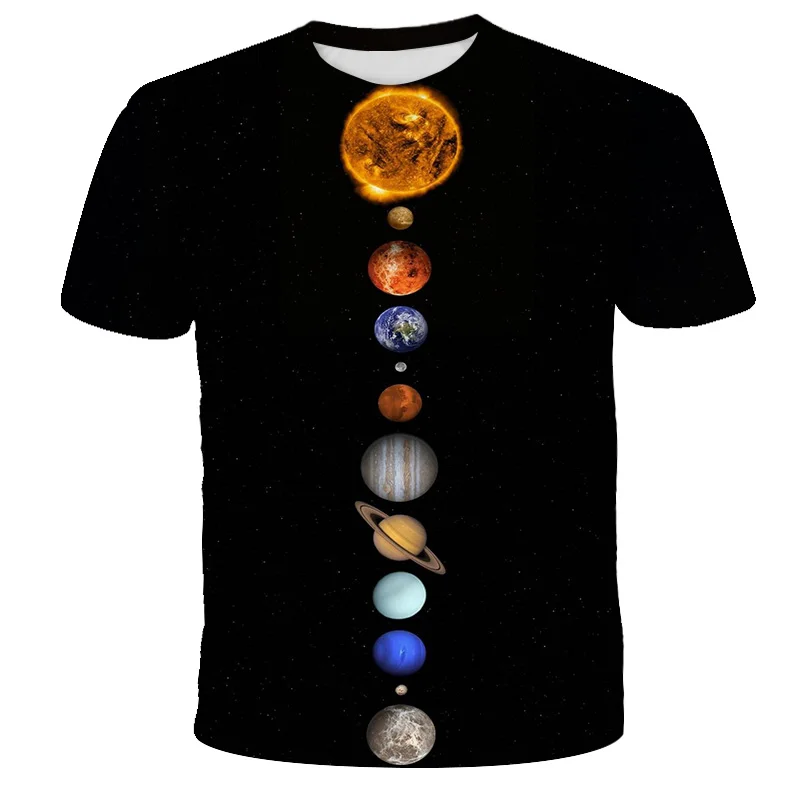 

Space Galaxy Planet Universe 3D printing T-shirt boy girl child sky stars 3D printing cool strange fashion street clothing