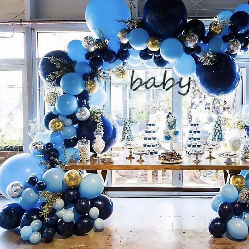

147pcs New Retro Color Navy Blue Balloons Garland Gold Silver Confetti Balloon Arch Birthday Baby Shower Wedding Party Decor