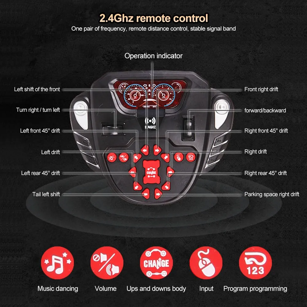 Пульт дистанционного управления трюковая машина 360 Вращение боковой Дрифт