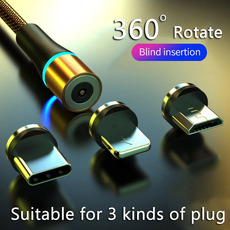 USB C Magnetic Cable Fast charge 3A Micro Type 360 Magnet Charger For iPhone Samsung Android Mobile Phone | Мобильные телефоны и
