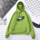 Женская толстовка с капюшоном, зеленая Толстовка с длинным рукавом и принтом лягушки, Свободный пуловер большого размера в стиле Харадзюку на шнуровке