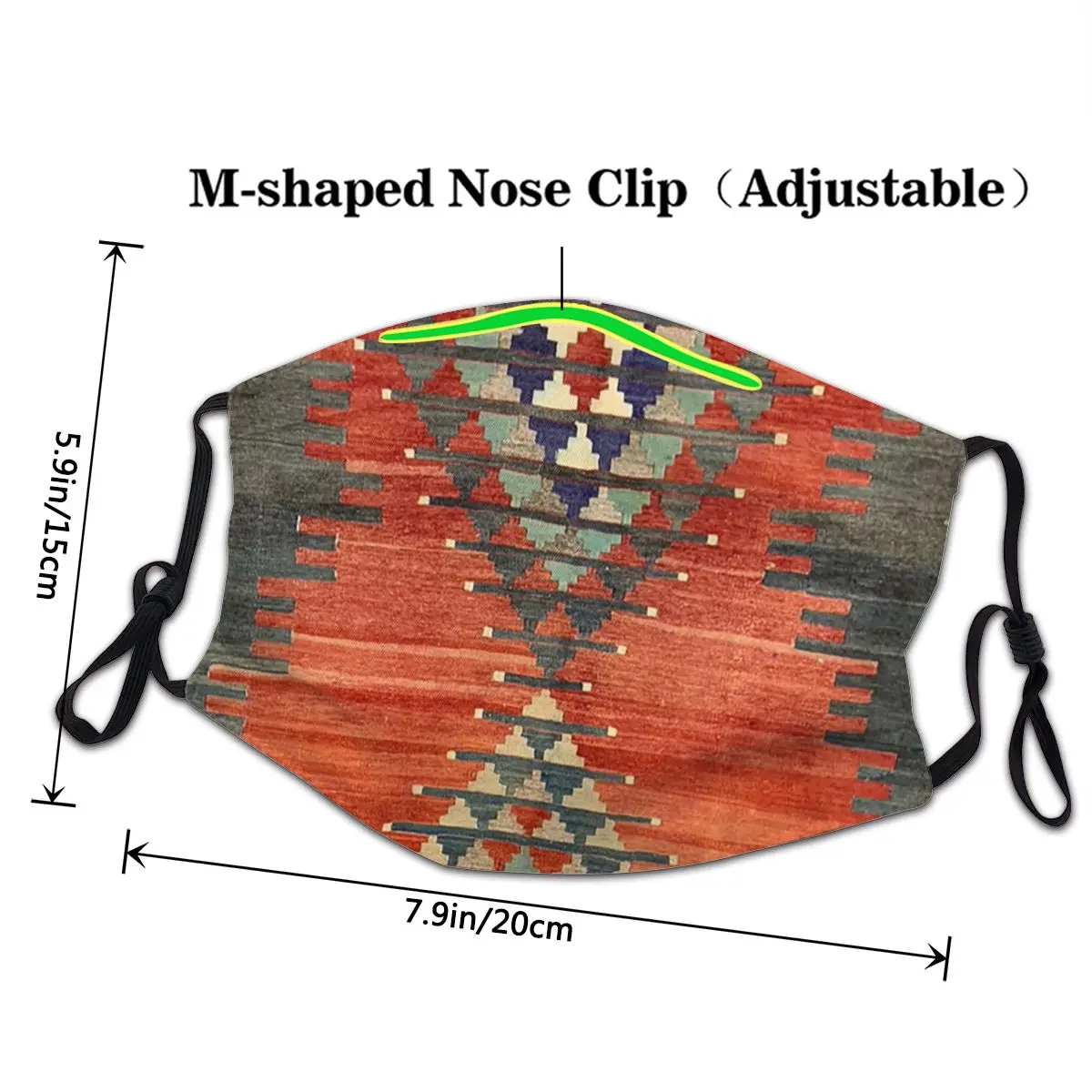 Турецкая Этническая многоразовая маска для лица с алмазным рисунком винтажная