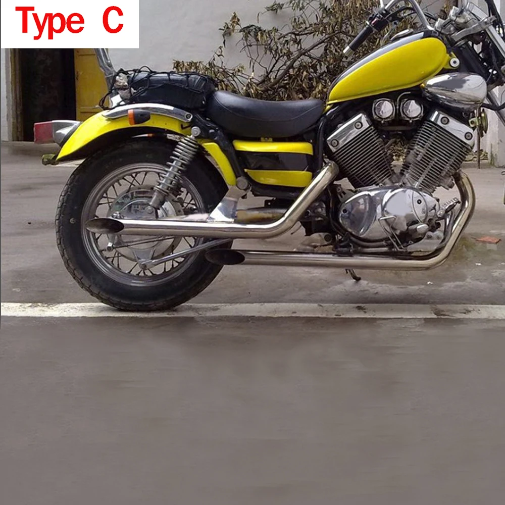 Выхлопная труба для мотоцикла Yamaha Virago XV 750 XV1100 выхлопная в шахматном порядке со