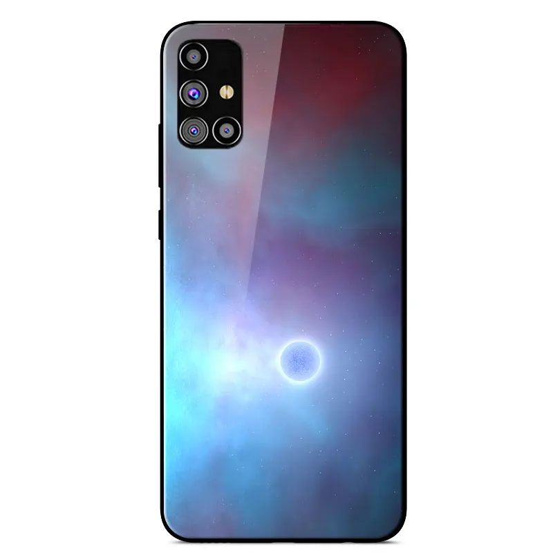 

For Samsung Galaxy M31S Case Mirror Painted high quality Tempered glass shockproof Back Cover For Samsung M31S Phone Case 6.5"