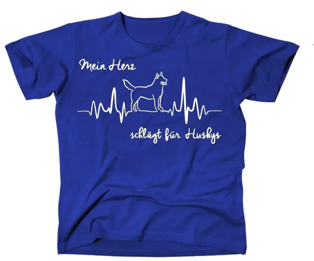 

Cotton T Shirt Fashion T Shirt T Shirt Siberian Husky Heartbeat Herzschlag Ekg Royal Weib Siviwonder Tee Shirt