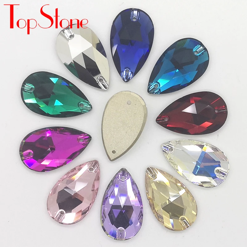 TopStone 3230 # K9 Высококачественная Хрустальная капля ПРИШИТАЯ стразы с плоской
