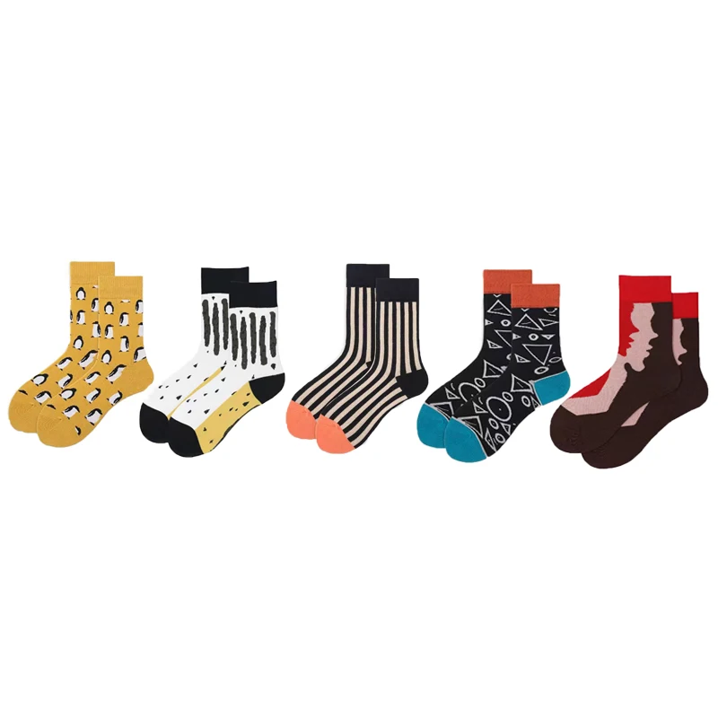 

Парные стильные художественные Ретро литературные модные уличные европейские и американские носки для скейтбординга