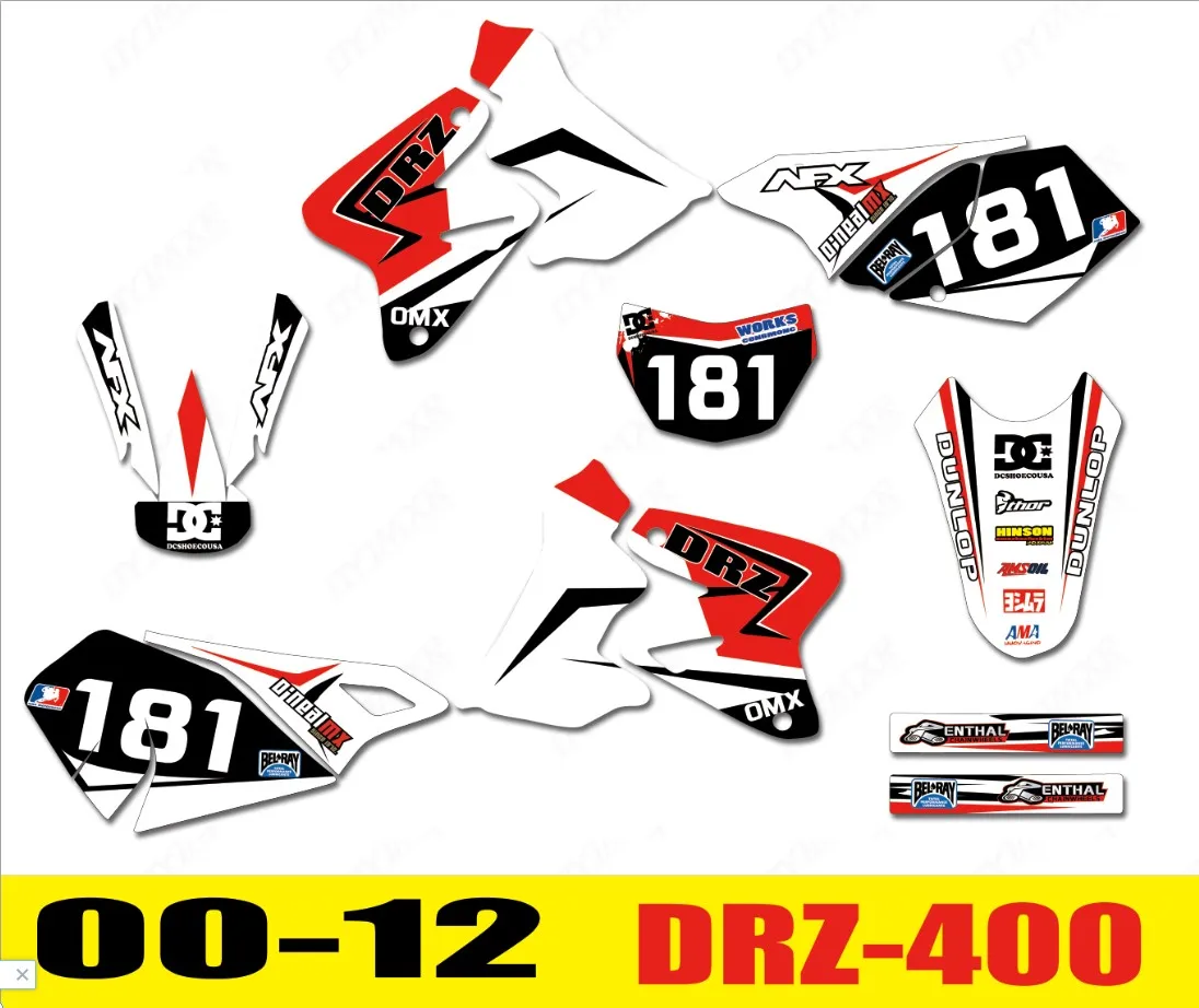 Графика персонализированные наклейки мотоцикл декоративный камень для Suzuki DRZ400