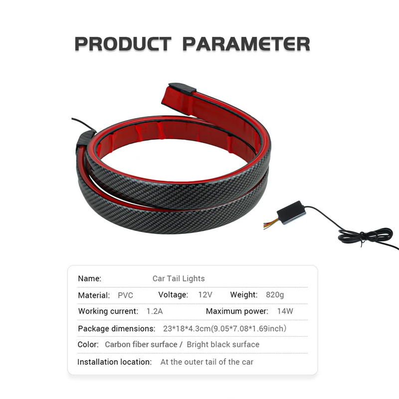 Универсальный Спойлер для багажника из углеродного волокна со светодиодной