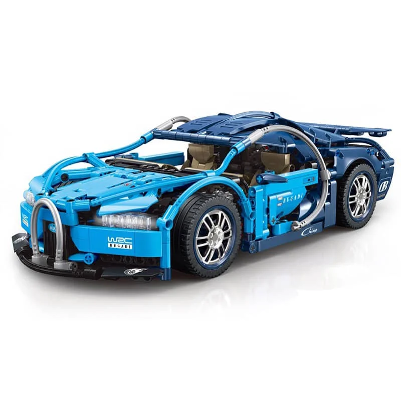 

The 1:14 Blue 1258PCS Super Speed Sports Racing Car Fast Vehicle Model Building Blocks Technical Bricks MOC Set Gifts Kids Toys
