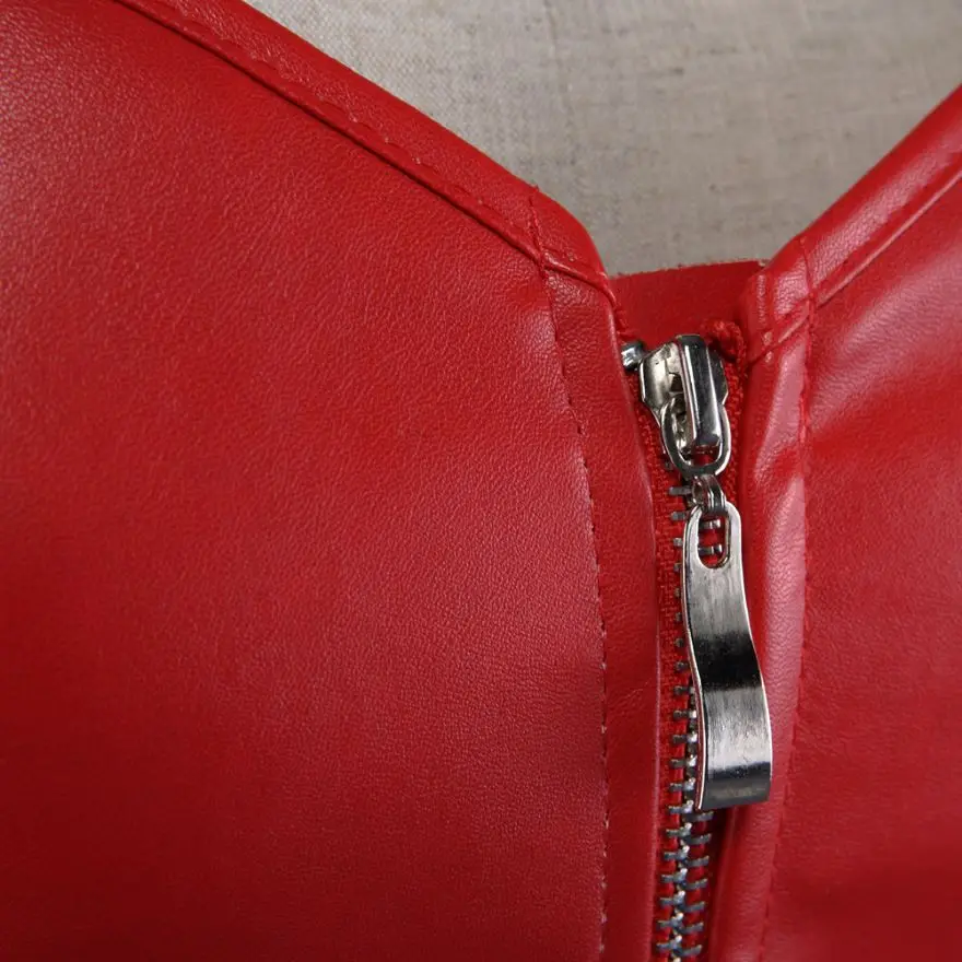 Женский сексуальный корсет из искусственной кожи на молнии зауженный бюстье