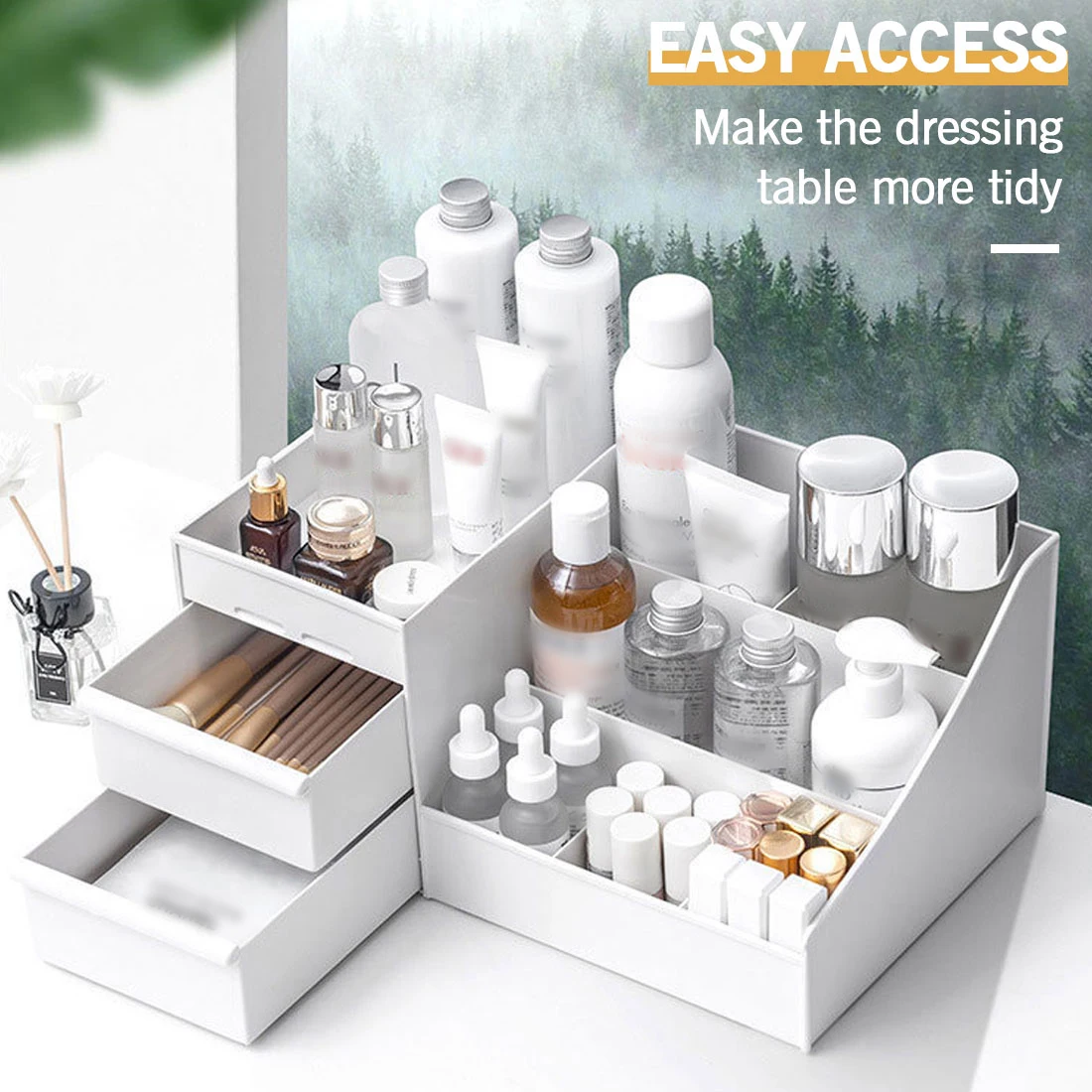 

Desktop Jewelry Nail Polish Makeup Drawer Container Makeup Organizer for Cosmetic Large Capacity Cosmetic Storage Box Organizer