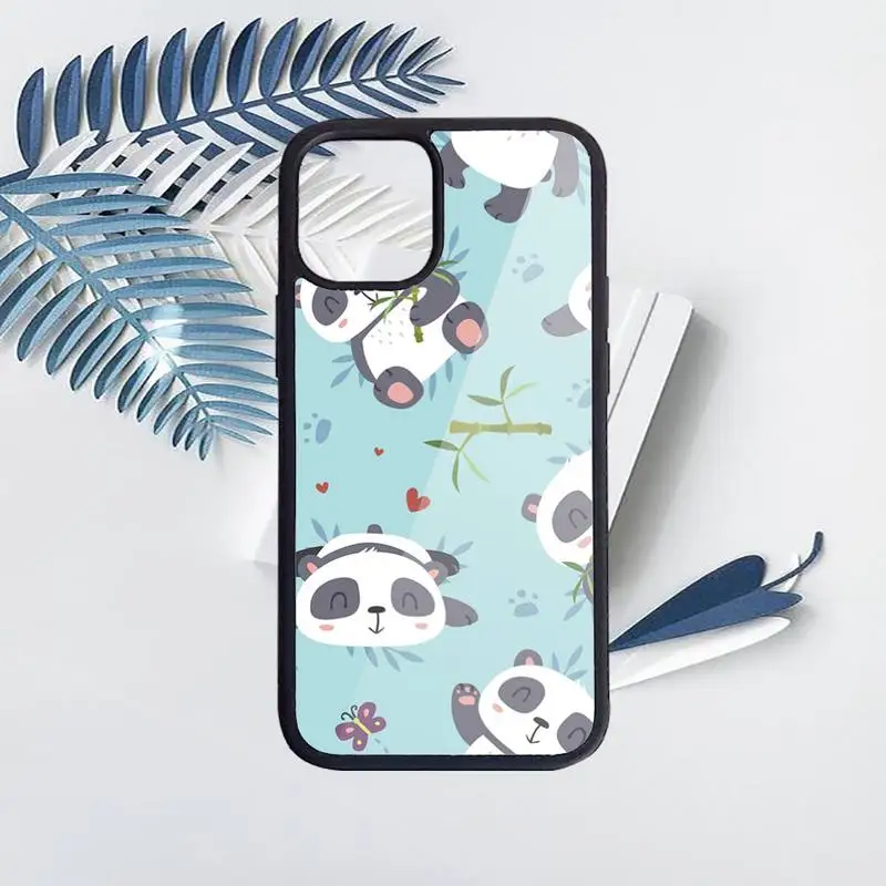 

Cartoon cute panda Phone Case for iPhone 11 12 pro XS MAX 8 7 6 6S Plus X 5S SE 2020 XR Hard PC