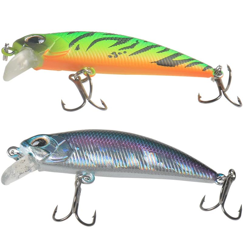 

1pcs Sinking Minnow Surf Long Cast Minnow Lure 5cm 4.5g Three Hooks Artificial Hard Bait 3d Eyes Minnow Lures