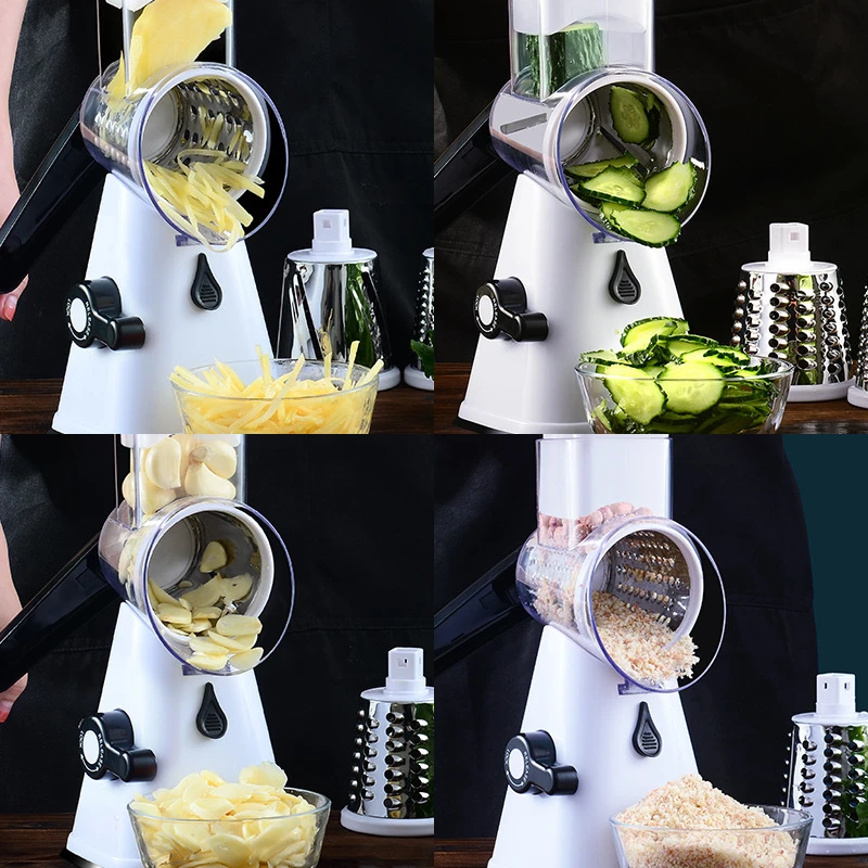 

Kitchen Helper 3 In1 Manual Vegetable Cutter Mandoline Slicer Potato Cheese Grater Grind Garlic Home Kitchen Accessories Tools