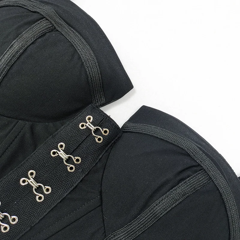 

2021 women's spring breasted zipper with exposed navel and bra sling vest bralette crop top women bustier