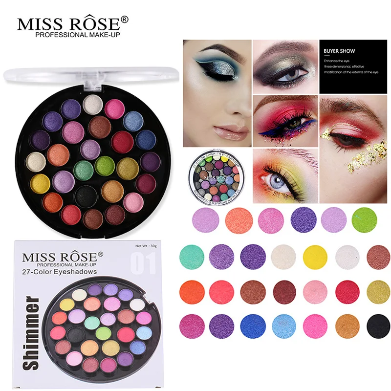 Палитра теней для век Miss Rose 27 цветов матовые тени телесного цвета набор