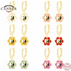 Автоклав S925 стерлингового серебра Цвет лепесток Инь Ян Багуа серьги-кольца для женщин пирсинга хрящей серьги Huggie, хорошее ювелирное изделие