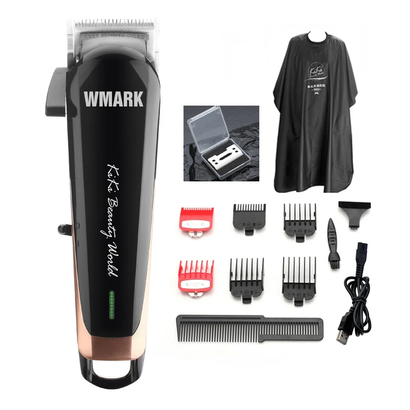 WMARK NG-103, Профессиональная Беспроводная Машинка для стрижки волос, триммер для волос 6500-7000 об/мин, Машинка для стрижки волос, регулируемый режущий рычаг, мощность 10 Вт - Цвет: Set 1 (all in pic)