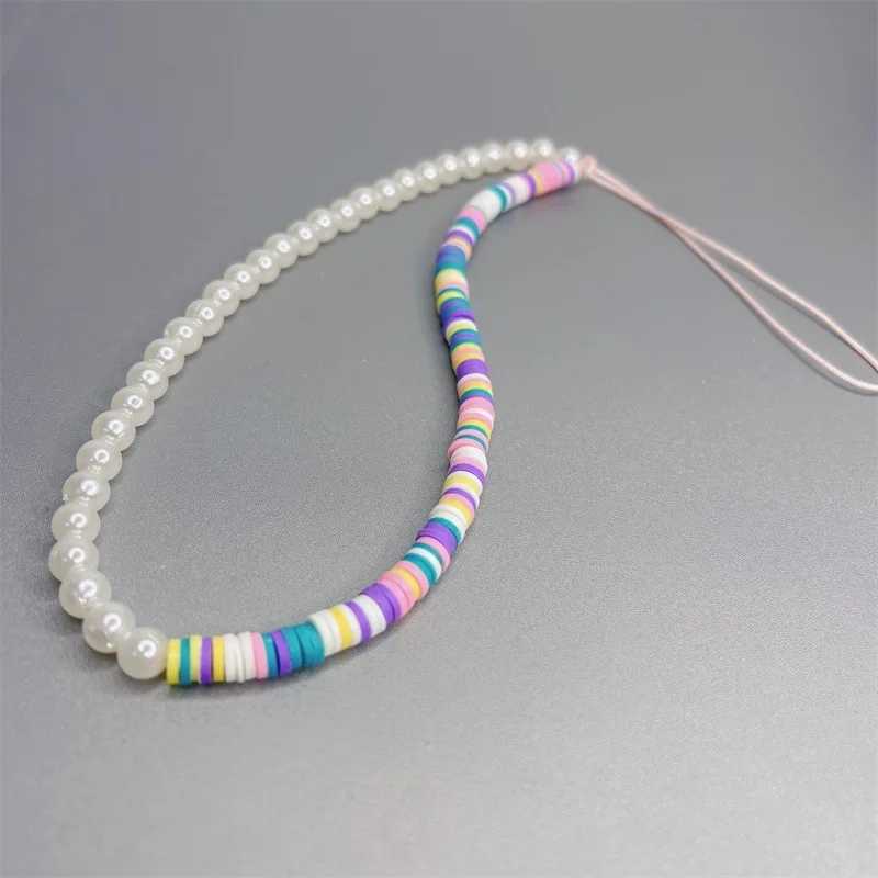 

Глиняная цепочка для мобильного телефона, бусины, чехол для телефона, подвески, ремешок, цепочки для женщин, ювелирные изделия, милое Очаров...