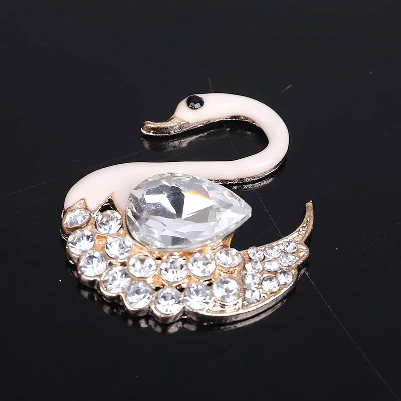 2016new 50pcs swan rhinestone buttonsbuckle for diy phone case and hair accessories zj240 free global shipping