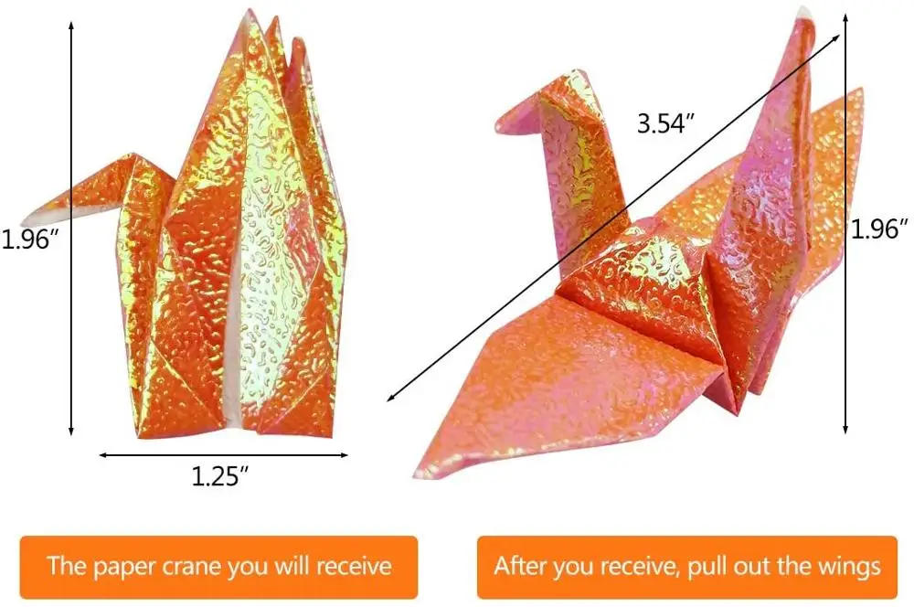 100 шт. перламутровая бумага в сложенном виде оранжевый оригами кран DIY гирлянда