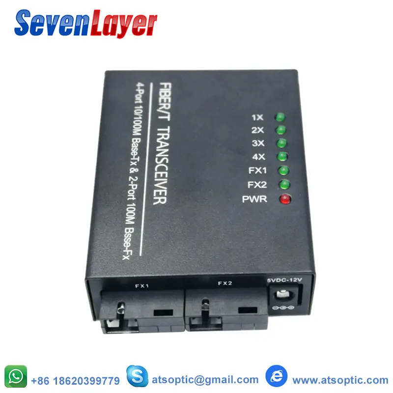 Ethernet волоконный коммутатор 4 RJ45 2 SC оптический медиа конвертер одномодовый порт