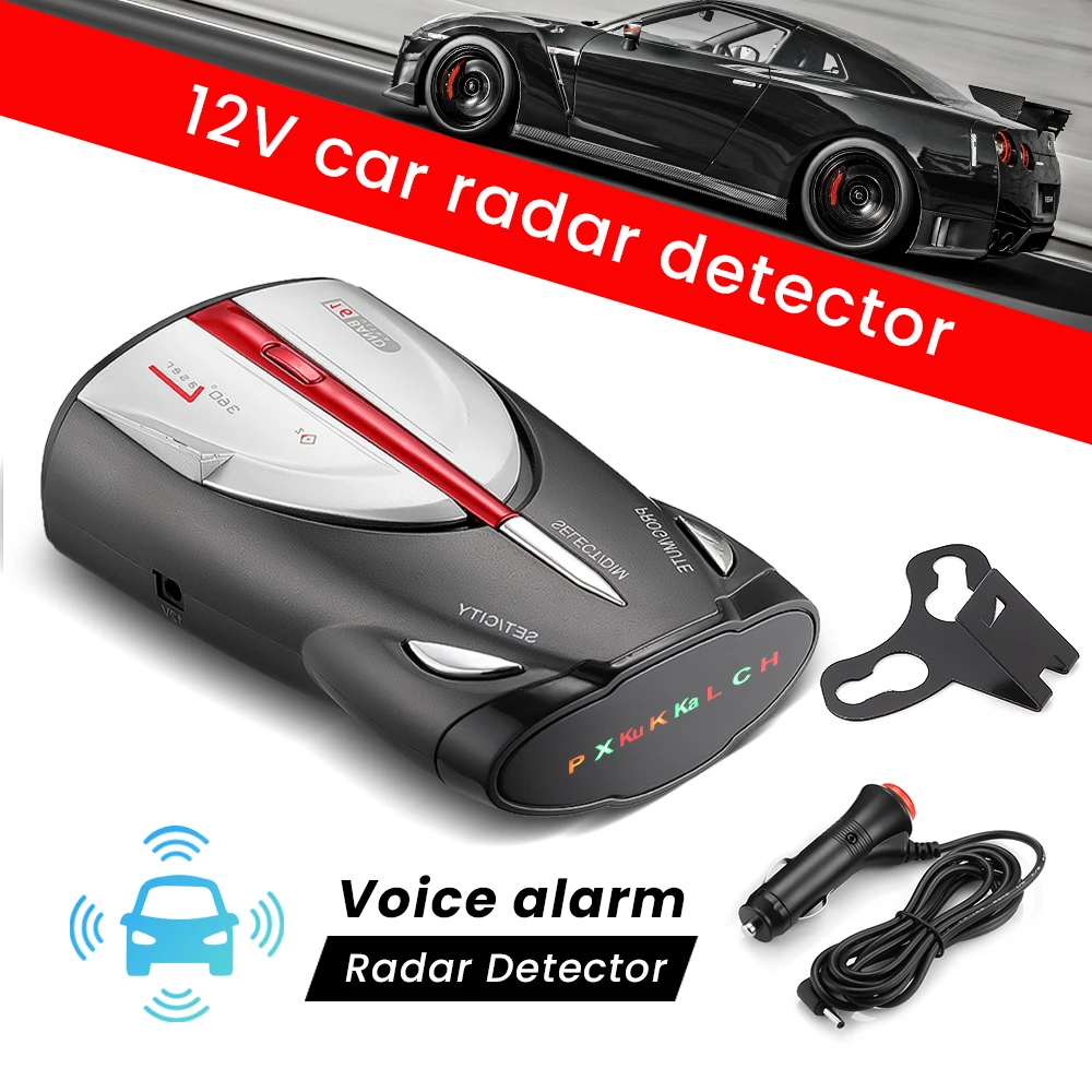 

XRS 9880 Car Radar Detector 16 Band 360 Degree Detection Vehicle Anti Radar Detector with English Russian Voice Speed Alerts