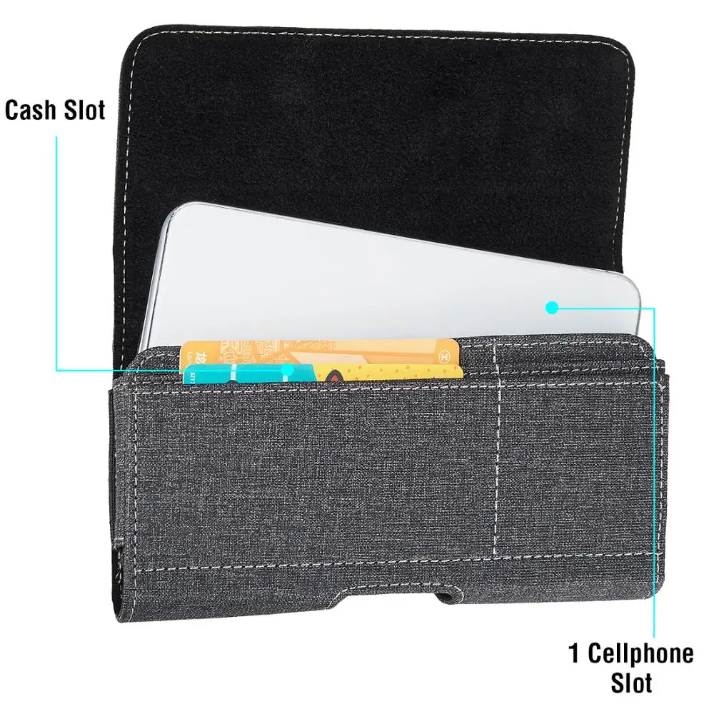 Классический чехол из мешковины с зажимом для ремня Универсальный 5 дюймов