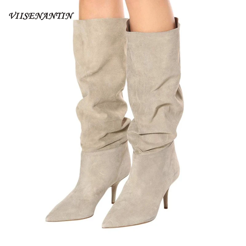 

Модные Новый подиум для женщин; Пикантная обувь со вставками из кожи, имитирующей фактуру змеиной кожи, высотой до колена, Длина на шпильке с...