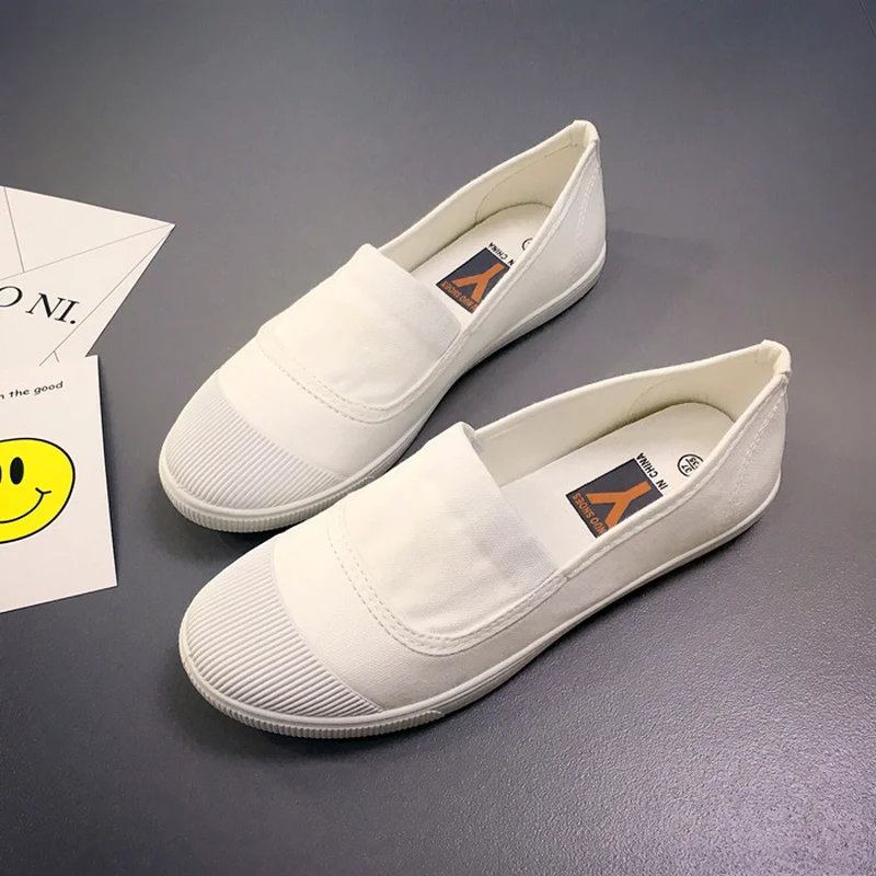

Women's Casual Fashion New Soft Bottom White Shoes Solid Color Shallow Shoes Canvas Shoes Gilrs Sneakers Generation