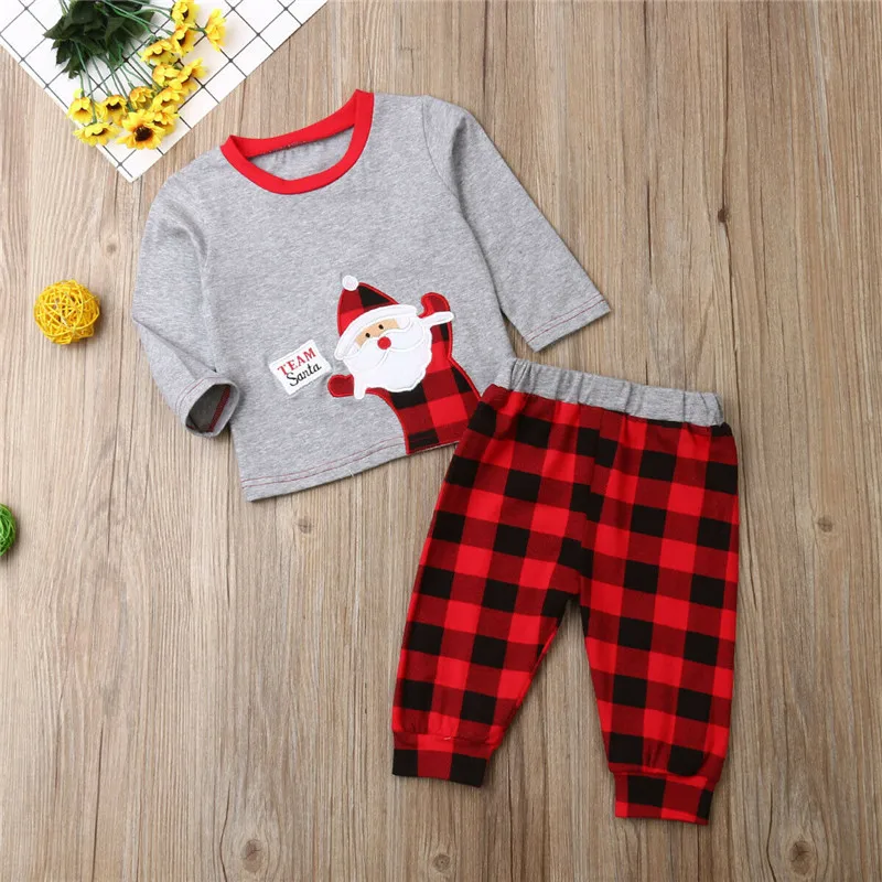 B Fashion Kids Baby Boy Girls Christmas Clothes Letter Print Long Sleeve Romper Pants Hat New Year Warm Custume Outfit Sets - Цвет: B