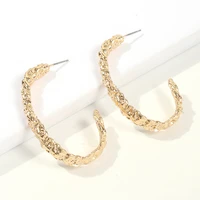 new simple geometric earrings c shaped retro personality earrings fashionable hollow semicircle earrings ladies jewelry