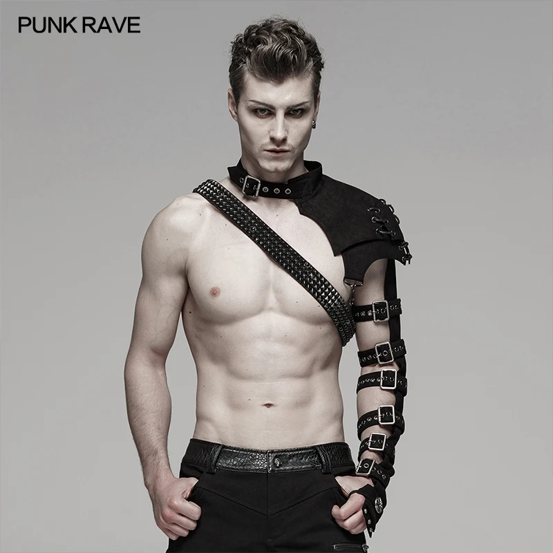 Мужской костюм на одно плечо PUNK RAVE металлическая Наплечная нарукавник для