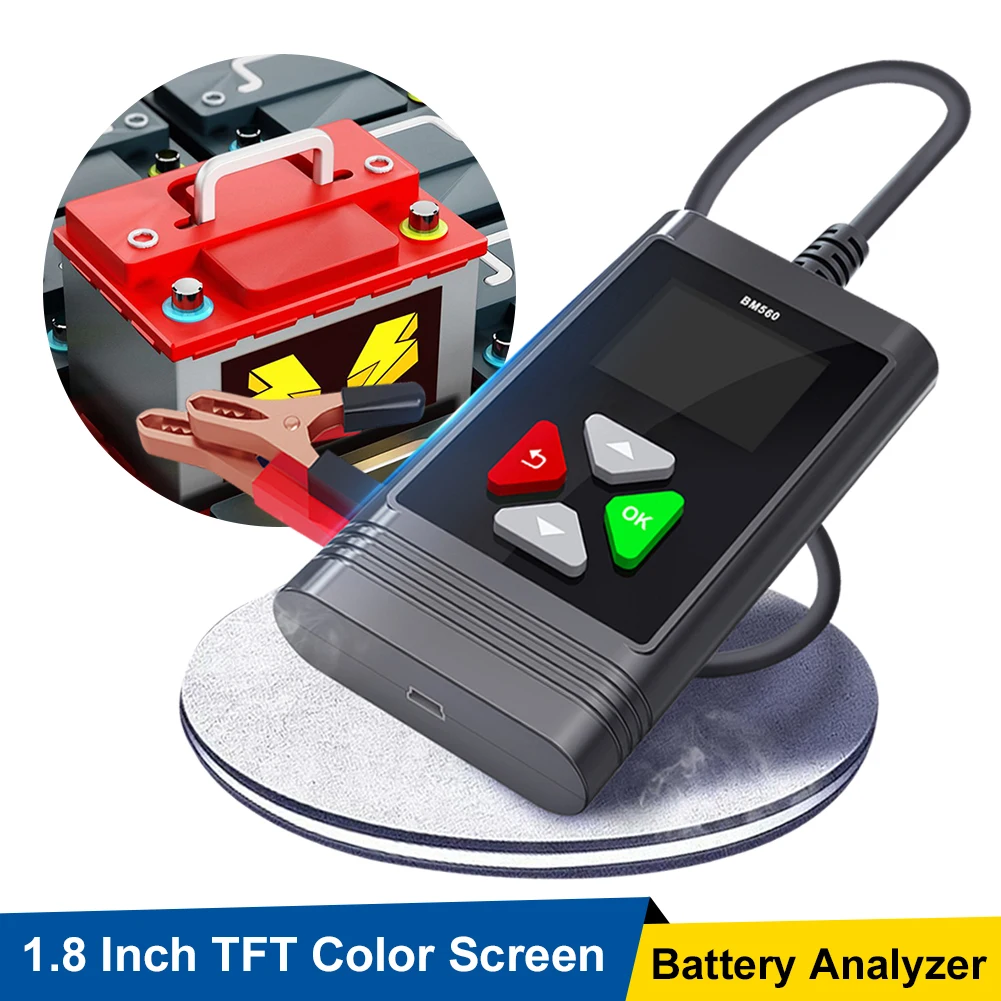 

Car Battery Tester 6V 12V Analyzer 100-2000CCA 2-220AH Cranking Test Reverse Protection Charge Check
