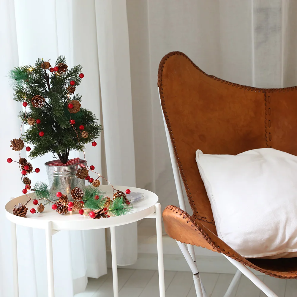 

2M 20LEDs Christmas LED Light String Wedding Party Lighting Home Christmas tree Decor Pine Cone+Branches+Red Bead+Star+board D30