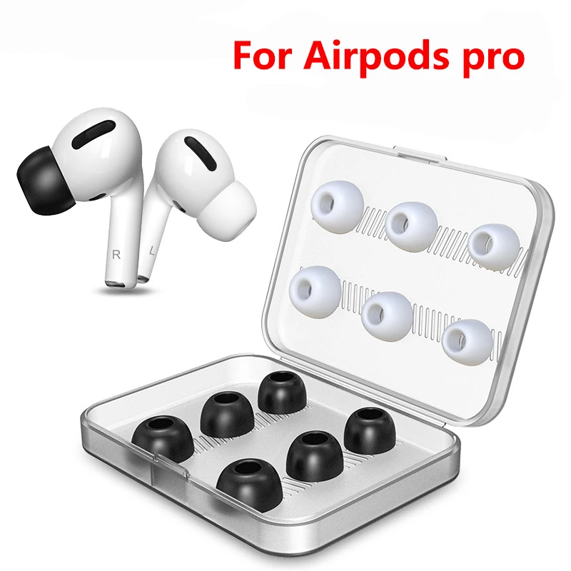 Сменные амбушюры с пеной памяти для Apple Airpods Pro черный чехол наушников наушники