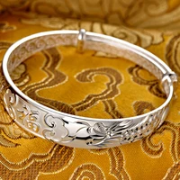 middle aged and elderly style bracelet s999 sterling silver bracelet adjustable bracelet jewelry bracelet wholesale