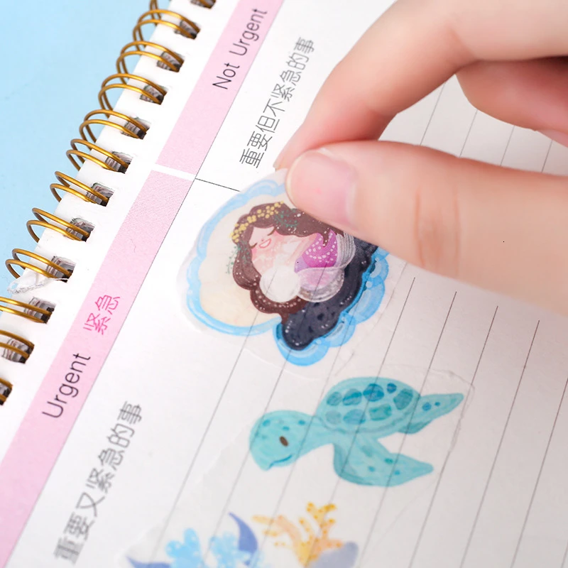 Creative Kawaii Sticker Cute Colorful Paper Decoration Handbook StickersDIY Diary Masking Tape Stationery Supplies 06566 | Канцтовары