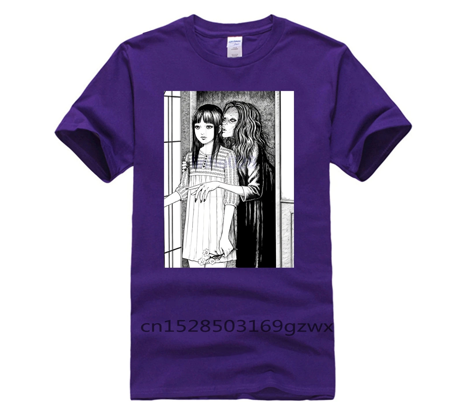 

Hot men's fun casual print fashion summer T shirt Junji Ito Men's Print Casual 100% Cotton T Shirt Popular