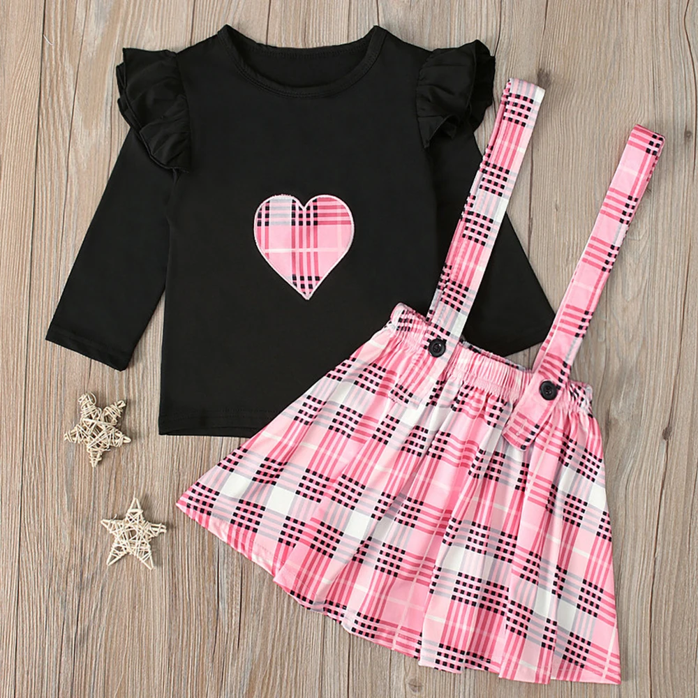 Детский комплект с юбкой Siskakia футболка оборками на плечах и длинным рукавом