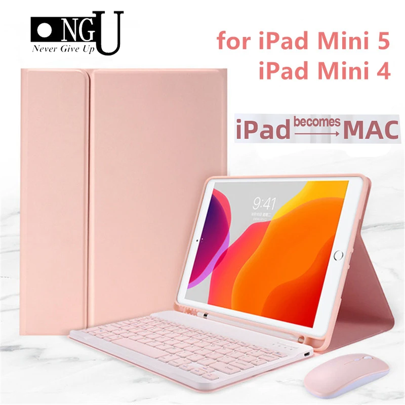 Для IPad Mini 4 5 чехол с клавиатурой Bluetooth для планшета A2133 A2124 A2126 A1550 A1538 кожаный