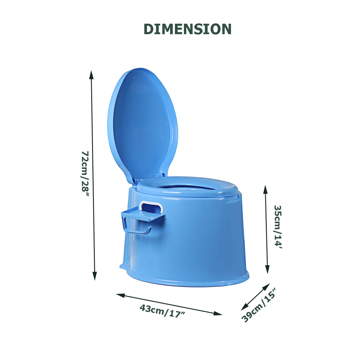 

Large Capacity Portable Toilet Comfort for Elderly or Handicapped Mobile Toilet Travel Camping Commode Potty Outdoor/Indoor