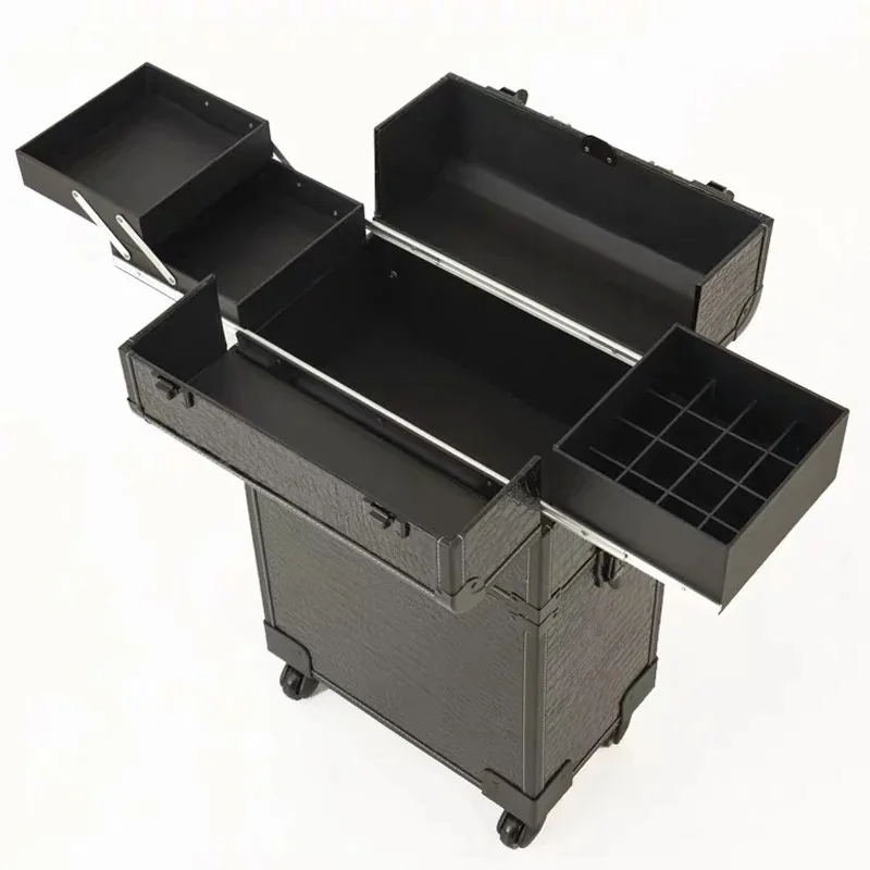 Косметический чемодан на колесиках многофункциональный большой многоуровневый