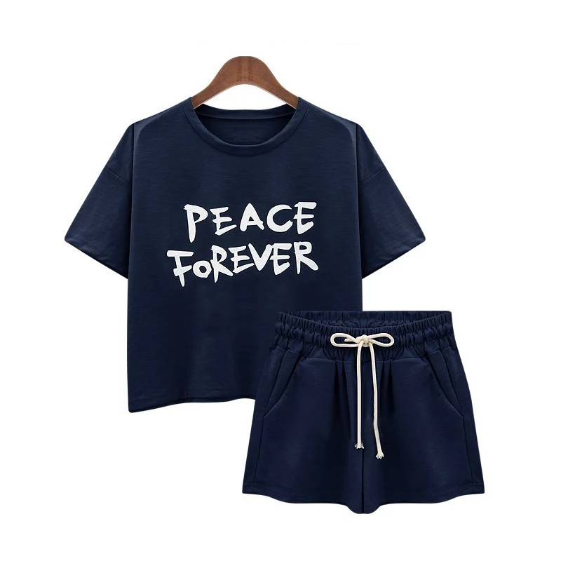 Женские спортивные костюмы повседневный комплект спортивной одежды футболка с